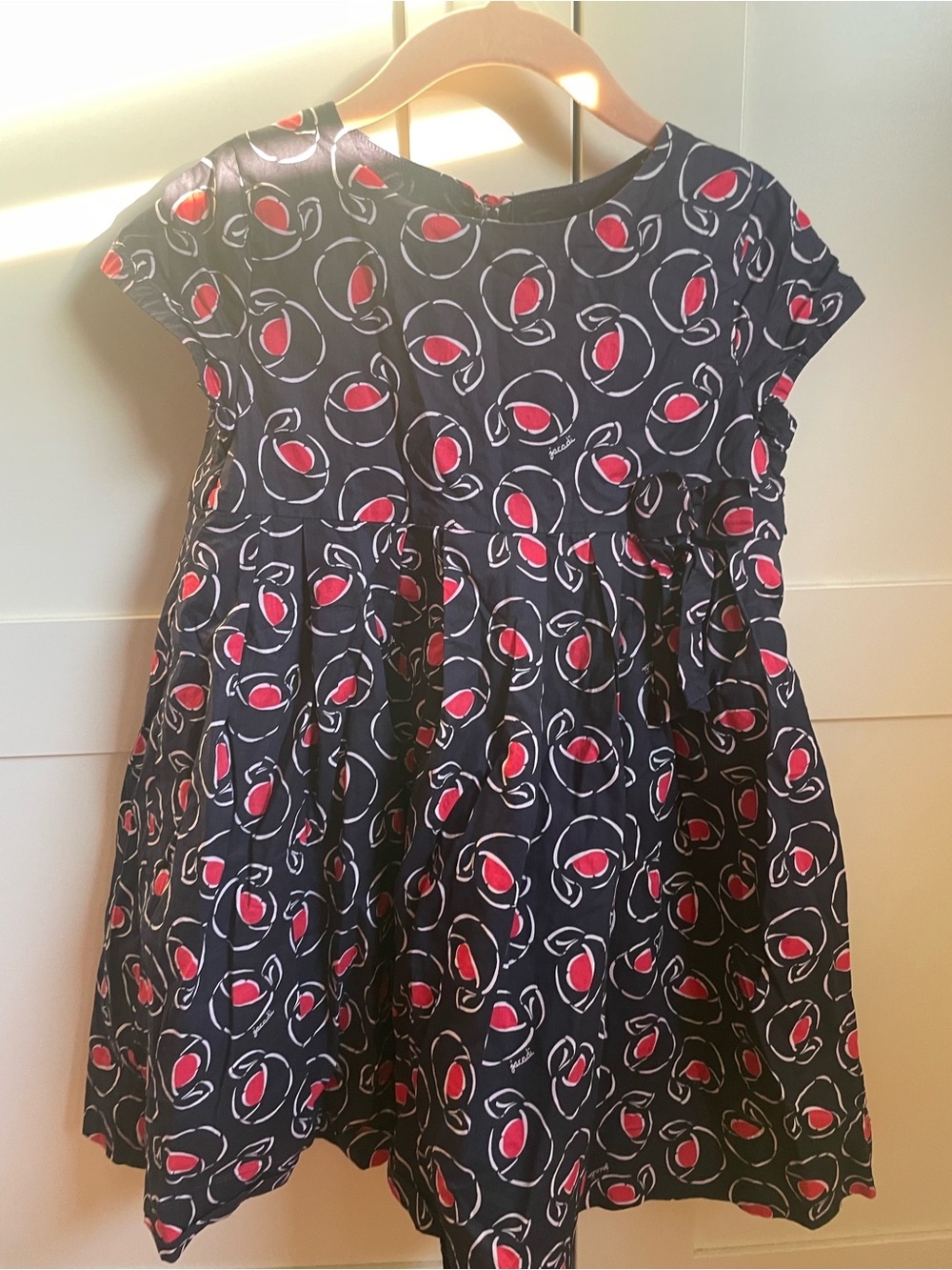 Jacadi red white blue dress girls 6